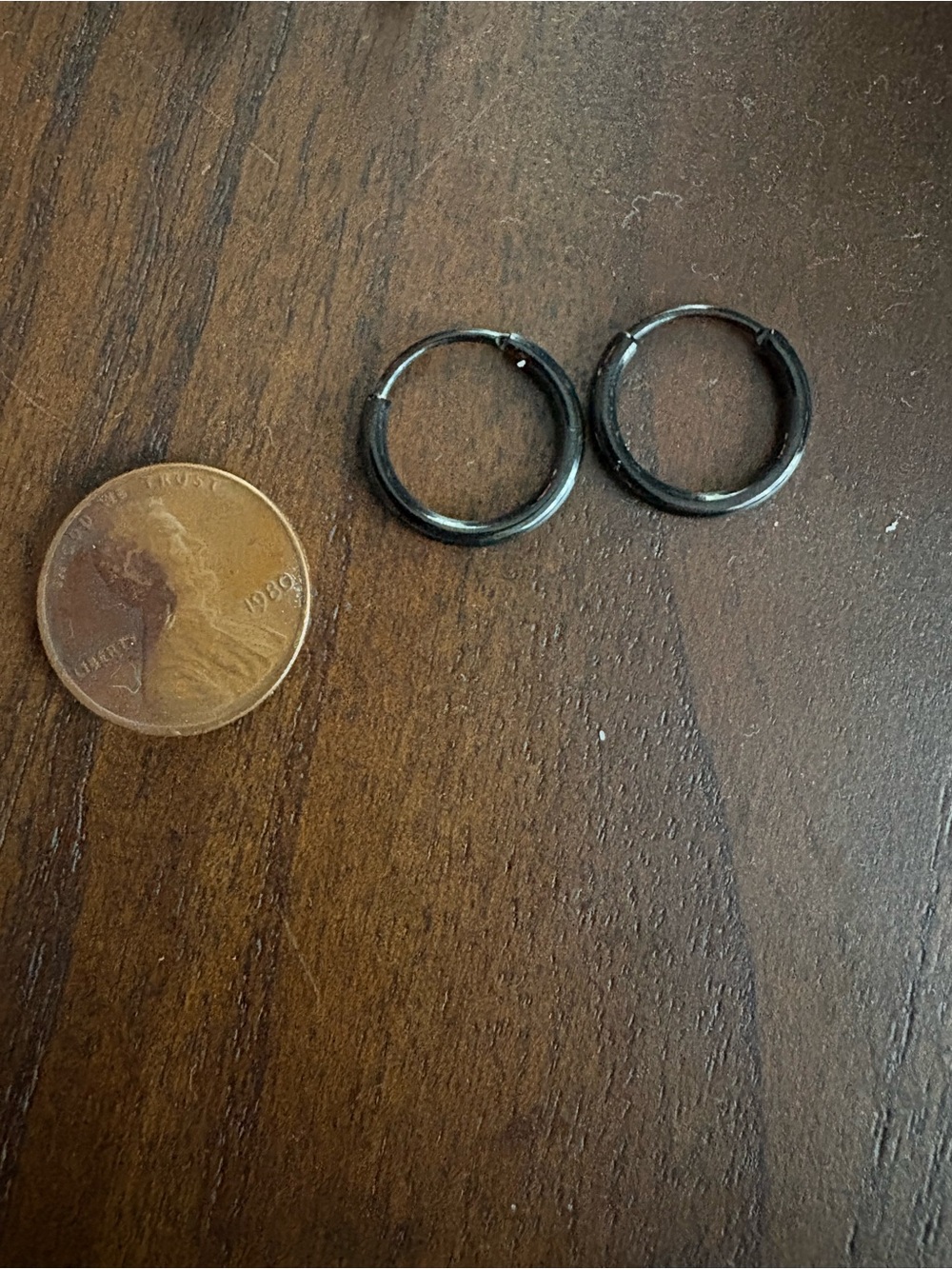 Black Mini Hoop Earrings for Women - Classic Everyday Style